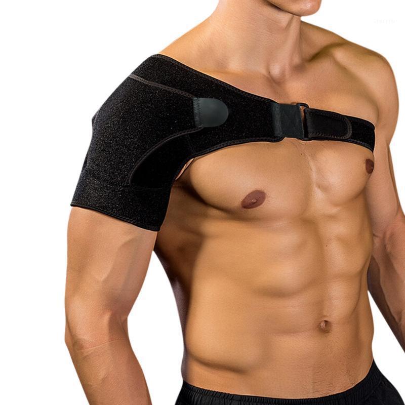 

Back Support Belt Adjustable Bandage Protector Reinforced Shoulder Support Sports Single Shoulder For Pain Sprains1, Black