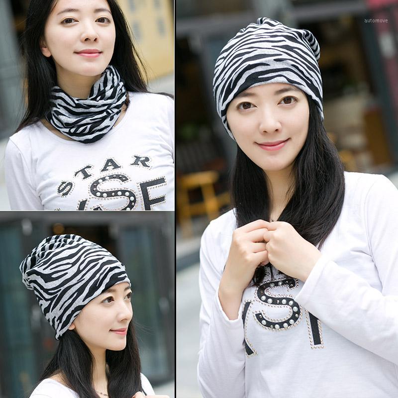 

Miya Mona Autumn Winter Women Hat Scarf Letters Hip-Hop Girl Beanies chapeau Cotton Hedging Cap Zebra pattern warm dicer1, Red