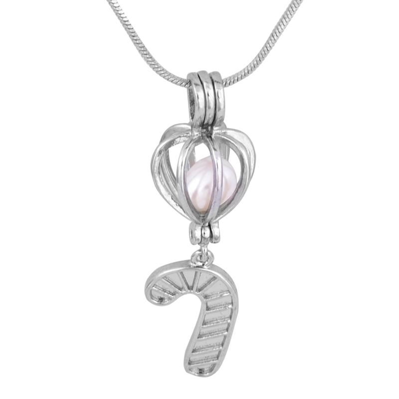 

Simple style cool candy cane cage pendant stainless steel color more attractive wedding gift P128