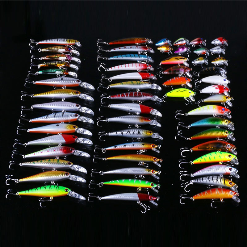 

56pcs Fly Fishing Lure Set China Hard Bait Lure Wobbler Carp Fishing Tackle Isca Artificial Bait Pesca Y200830