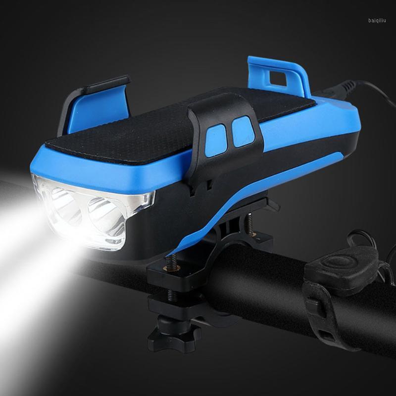 

New 4 in 1 Bicycle Light Bike Horn Handlebar Phone Holder Cycling including mobile power 2000/4000mAh for Smart Phone1