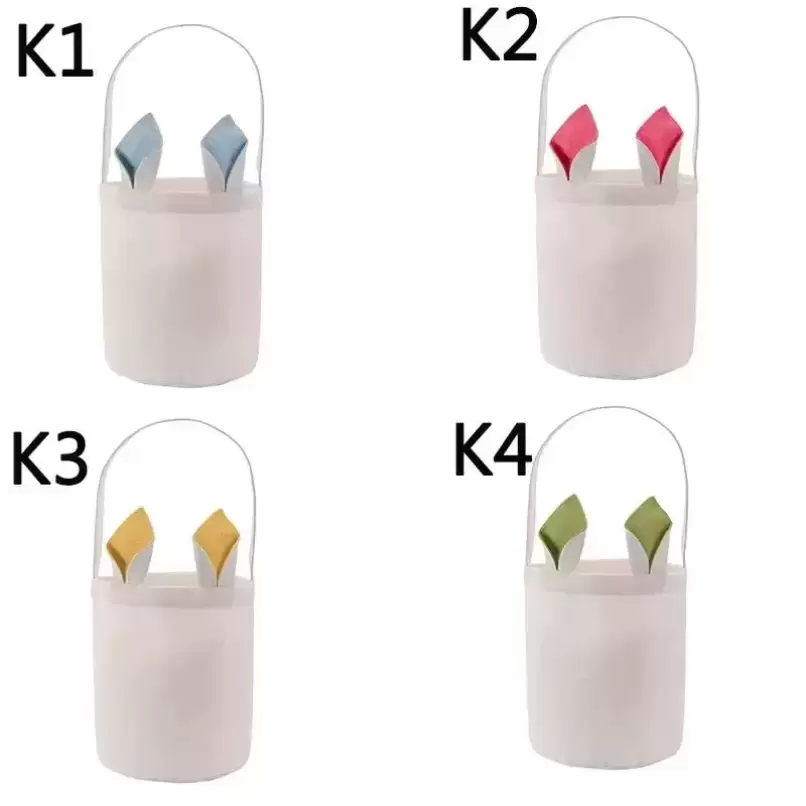 

Sublimation Easter Eggs Bucket Festive DIY Blank Bunny Basket Long Ears Rabbit Basket Kids Toy Storage Bag Festival Party Tote Bags