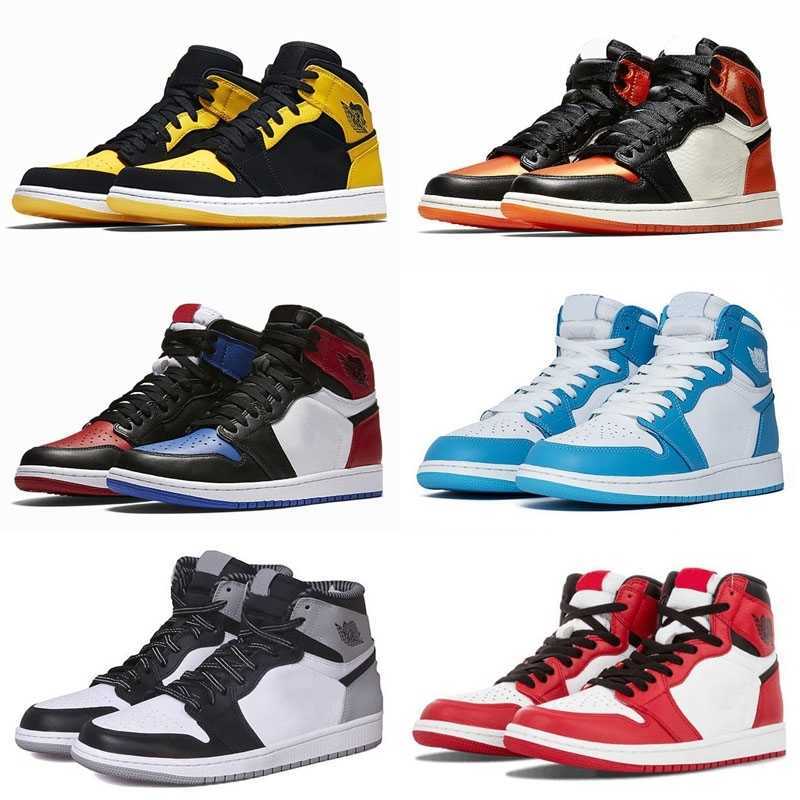 

designer shoes 1 OG Top Men Basketball Shoes Chicago 1S Sneakers Mandarin UNC Womens Sport top quality Wholesale Size 5.5-13, As photo 19