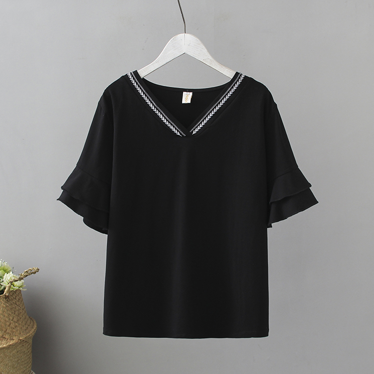 

Shirt White Black Big Size Shorts Sleeves Summer Tops Xhfa