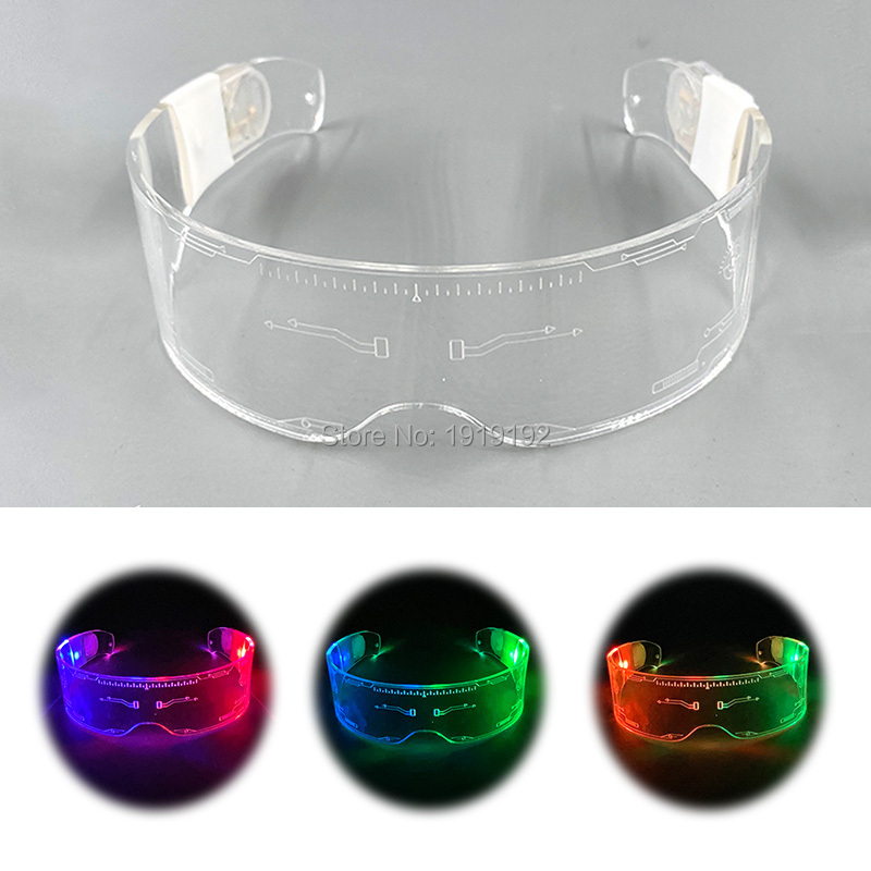 Costume Accessories Fashion LED Luminous Glasses Light Up Visor Glasses Luminous Party LED Glasses Light up Sunglasses for Glow Party Suppli-image-751129561