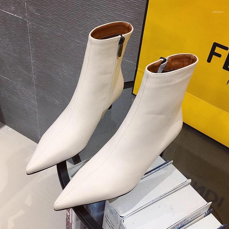 

Women Shoes 2020 Women Boots Solid Fashion Boots Ankle Sexy Rubber Pointed Toe Autumn and Winter Zipper PU Female1, Black