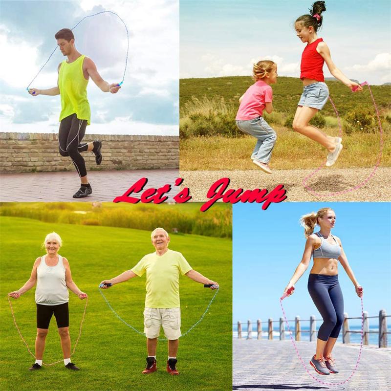 

Soft Beaded Jump Rope Fitness Skipping Rope for Kids Men and Women Adjustable Fitness Equipments Body Building Bamboo Jump