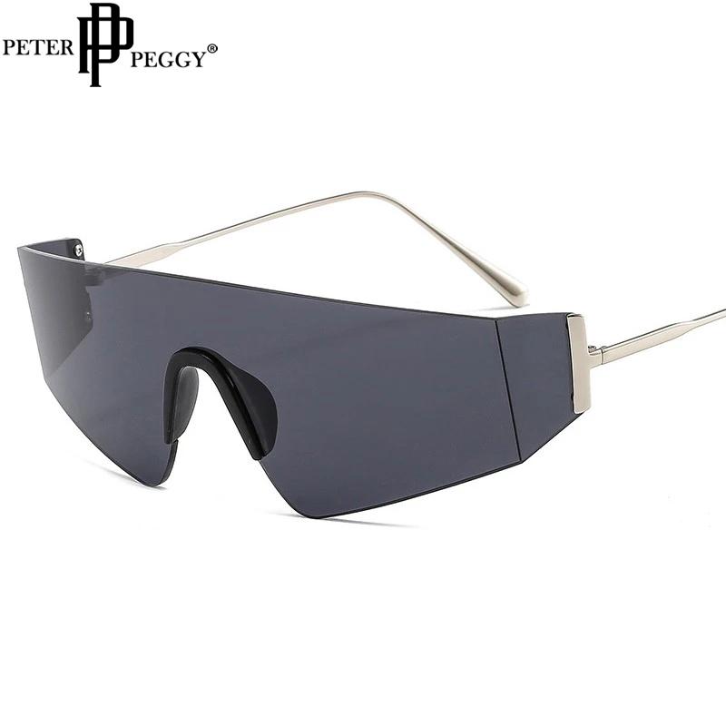 

Sunglasses Fashion Rimless One Piece Oversized For Women Men Vintage Arched Square Sun Glasses