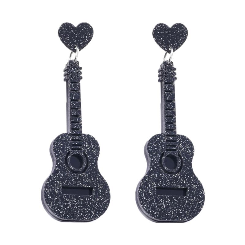 

1 pair Classic Guitar Ear Pendants Earrings Pendant Earrings Ear Decoration