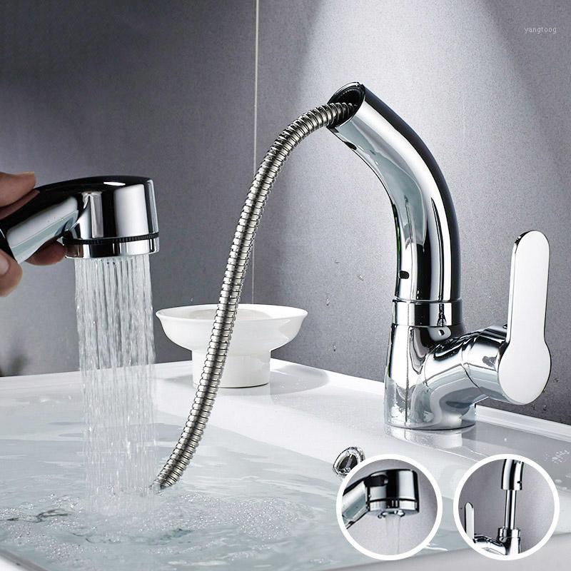 

Bathroom Faucets Single Handle Pull Out Bathroom Tap Two pull out modes Multifunctional 360 Degree Water Mixer Tap Mixer1