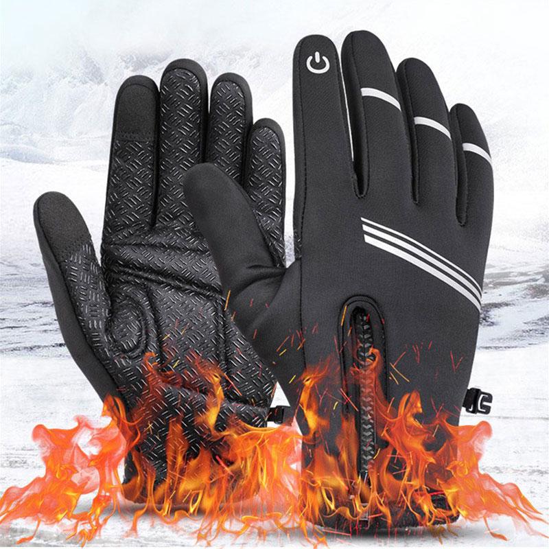 

Wheel Up Cycling Winter Gloves Water Resistant Windproof Touch Screen Gloves Non-Slip Thermal Full Finger For Cycling, 01 gray