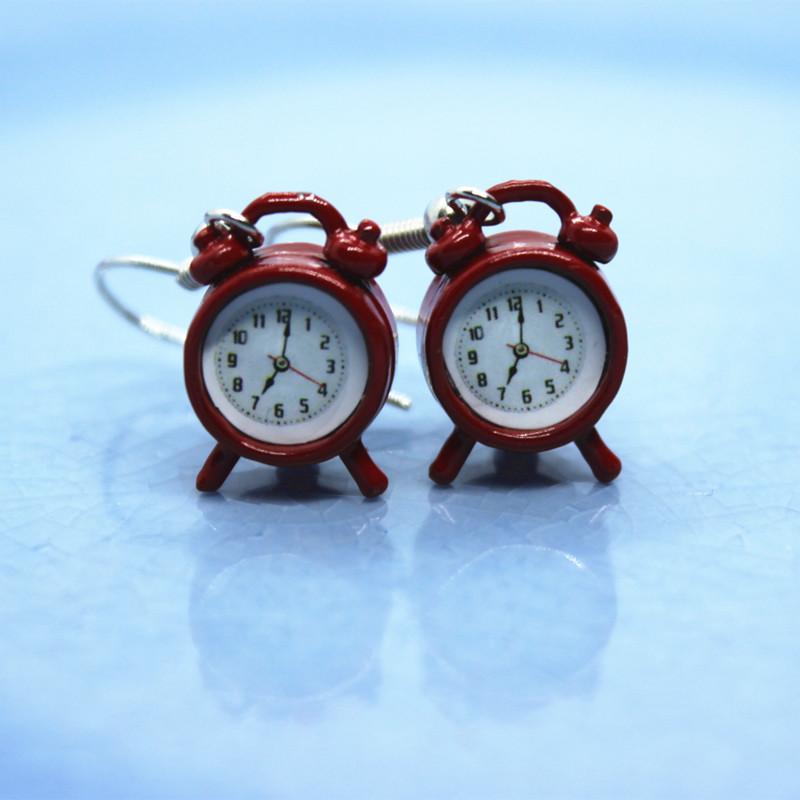 

Crazy Funny Mini Alarm Clock Earrings Women's Cute Fashion Creativity Ear Hook Earring Prom Party Unique Jewelry Crafts