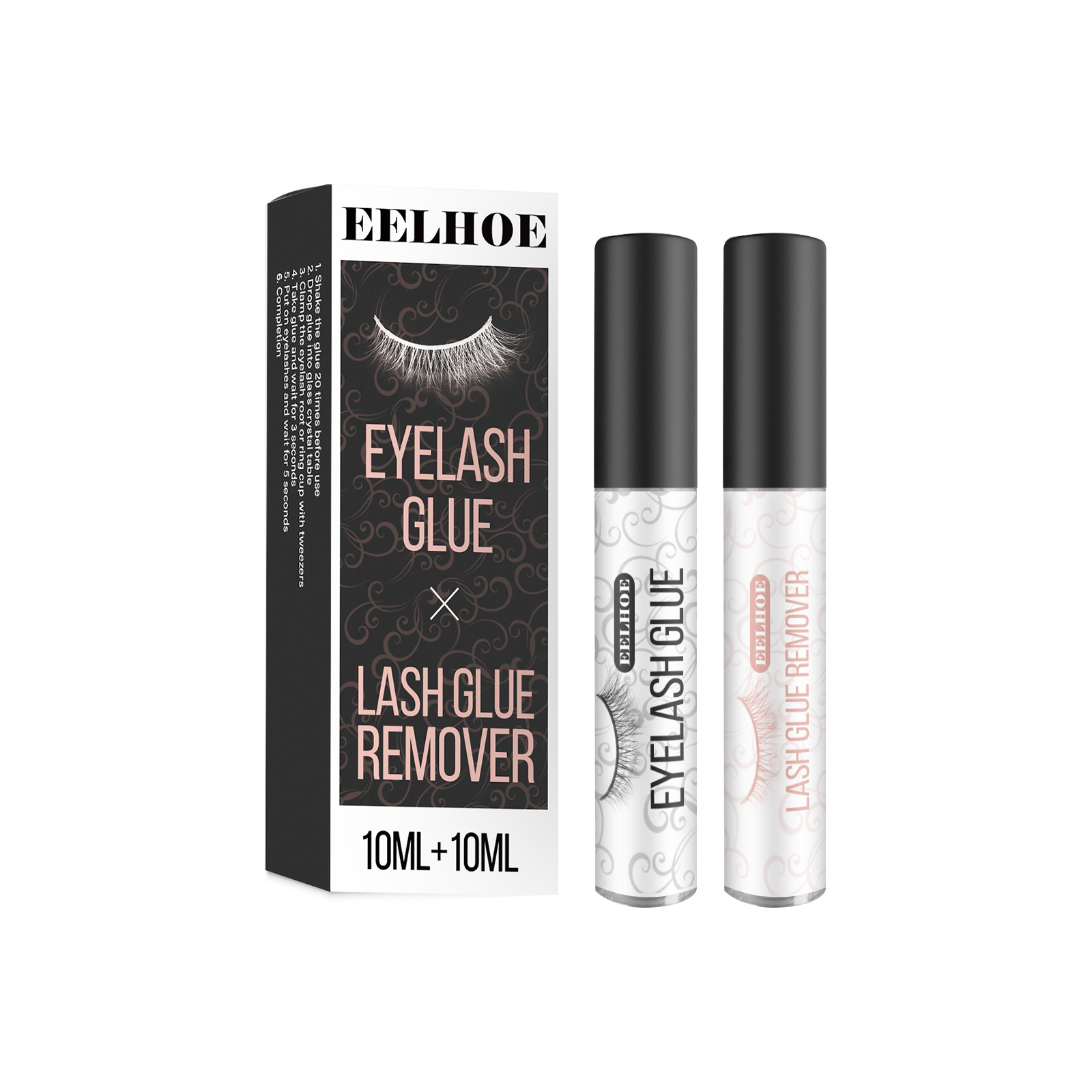 Free freight EELHOE Waterproof sweat proof non spicy eye natural eyelash glue mild and low irritation eyelash unloading glue set-image-749076622