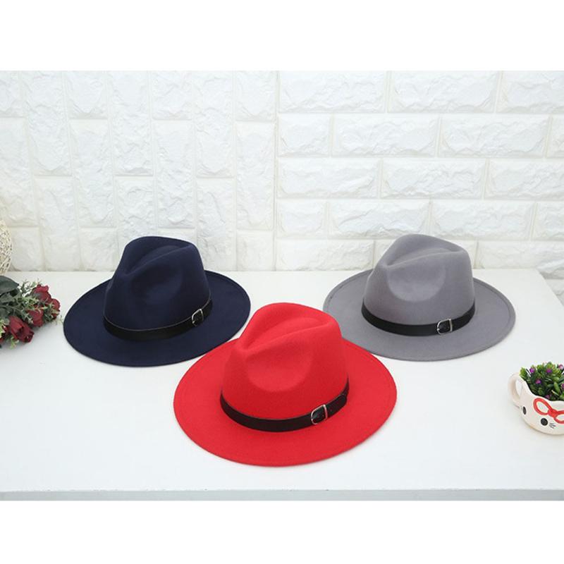 

Retro Classic Felt Jazz Hat Hat With Big Brim Panama For Women Black Red Top Ladies Top Imitation Wool Cap British, Pink