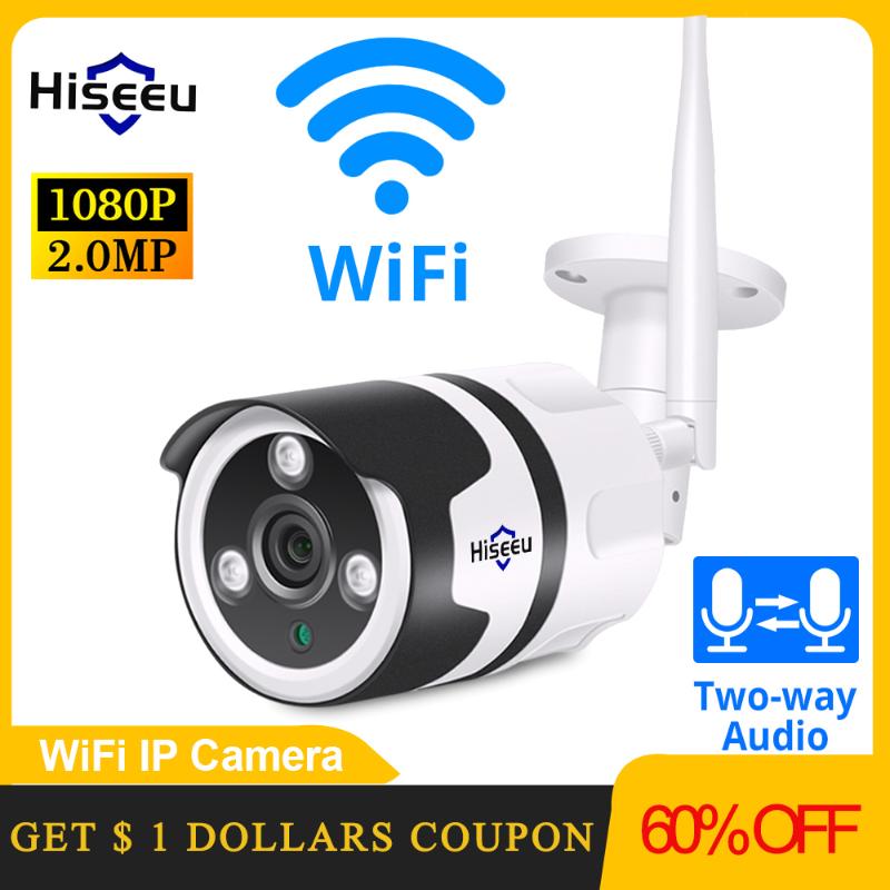 

Hiseeu Wifi Outdoor IP Camera 1080P Outdoor Waterproof 2.0MP Wireless CCTV Security Camera metal two-way audio P2P ONVIF