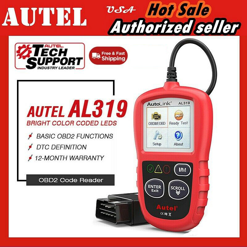 

Autel AutoLink AL319 Car Diagnostic Tool DIY Code Reader View Freeze Frame Data CAN EOBD MIL Free Update Auto OBD2 Scanner