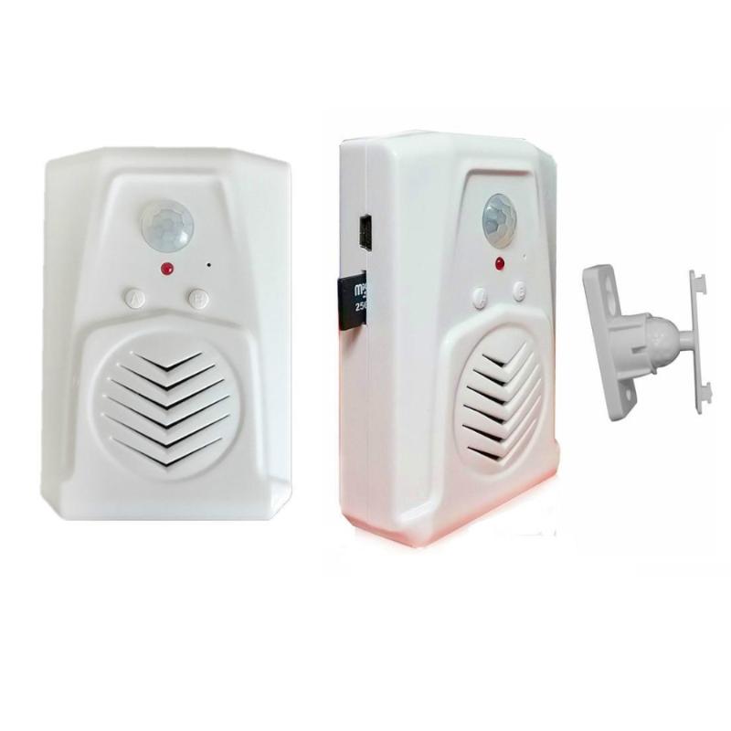 

Talking PIR Motion Sensor Speaker Doorbell Welcome Alarm SD Card Sound Player Sound Effect for Shop/House(no battery