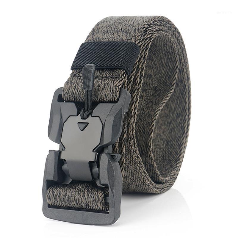 

Hunting Waistband Fashion Training Adjustable Heavy Duty Web Durable Magnetic Buckle Men Tactical Belt Nylon Outdoor Sports1, White