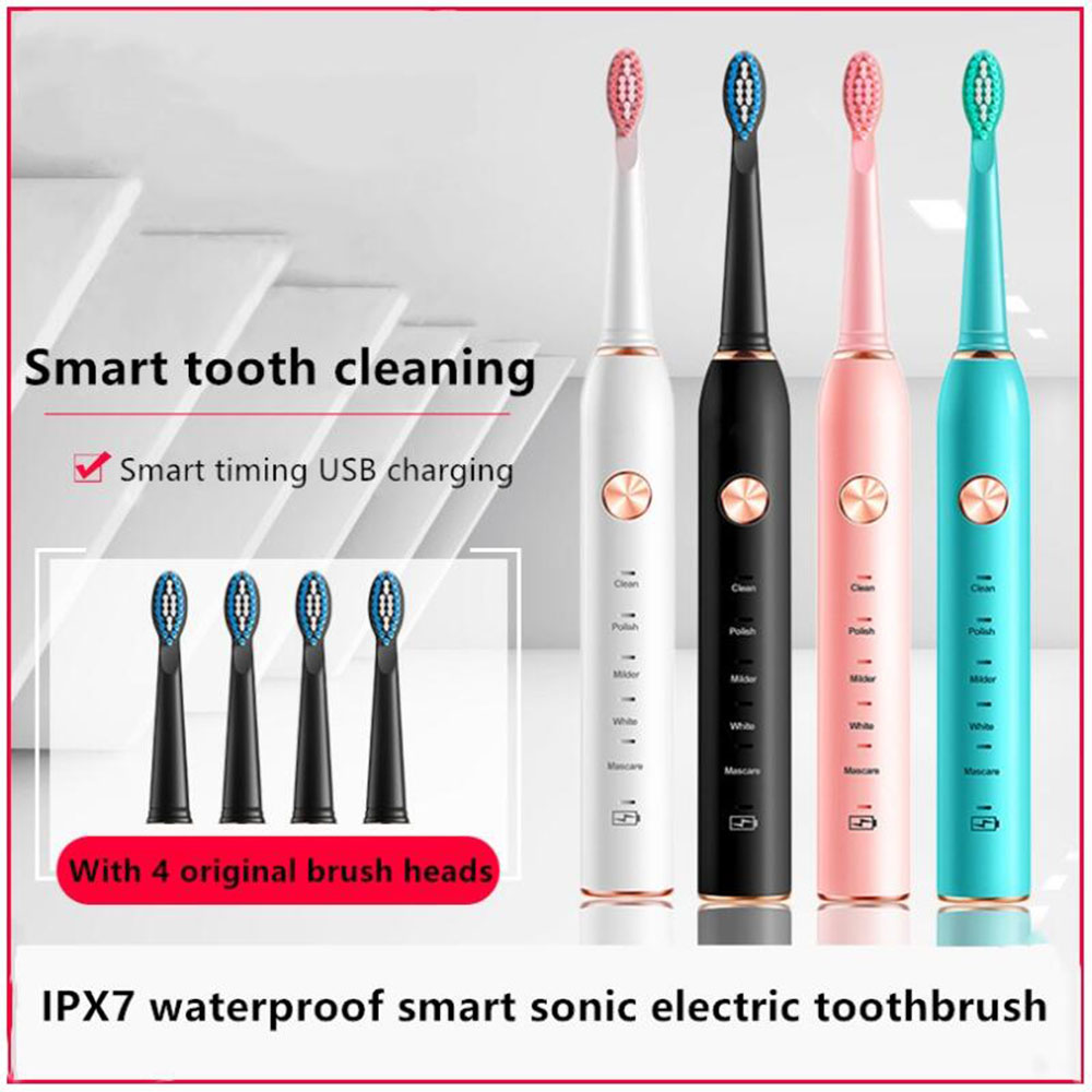 

Toothbrush, Powerful Ultrasonic Sonic Electric Toothbrushes for Adults & Teens,6 Modes with Smart Timer,Waterproof USB Rechargeable Whitening Toothbrushs