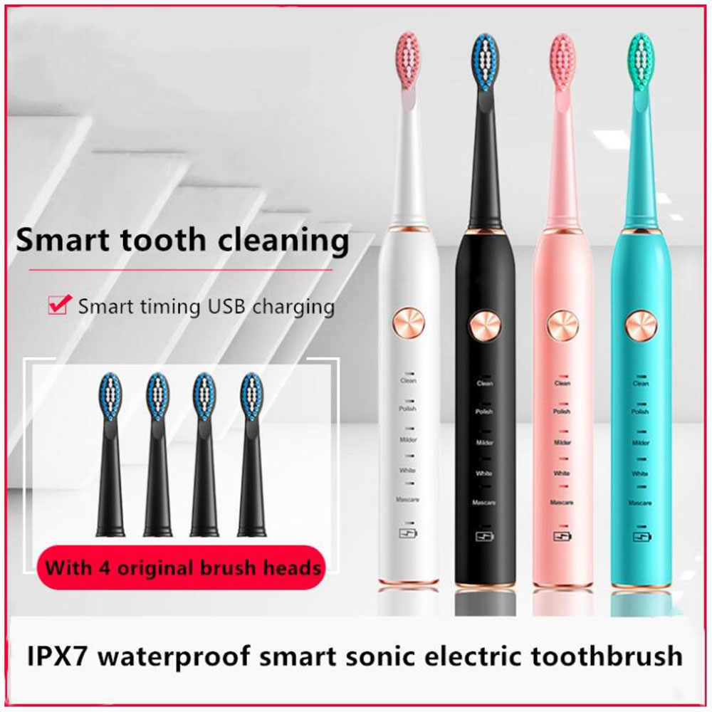 

Toothbrush, Powerful Ultrasonic Sonic Electric Toothbrushes for Adults & Teens,6 Modes with Smart Timer,Waterproof USB Rechargeable Whitenin
