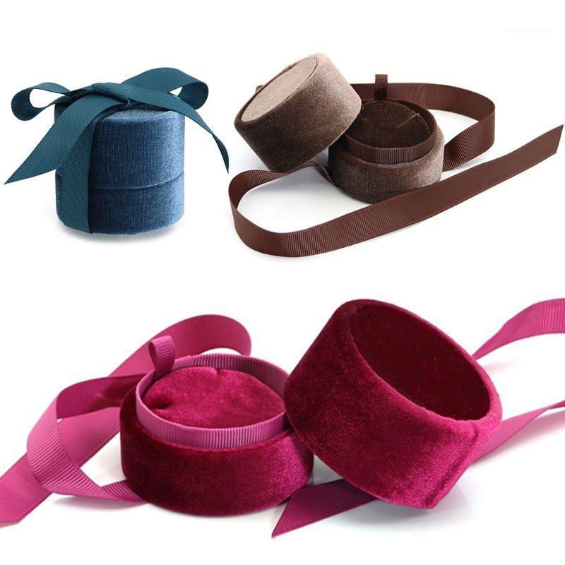 

Jewelry Pouches, Bags Vintage Bowknot Round Box For Proposal Wedding Engagement Ring Necklace Earrings Pendant Packaging Display1