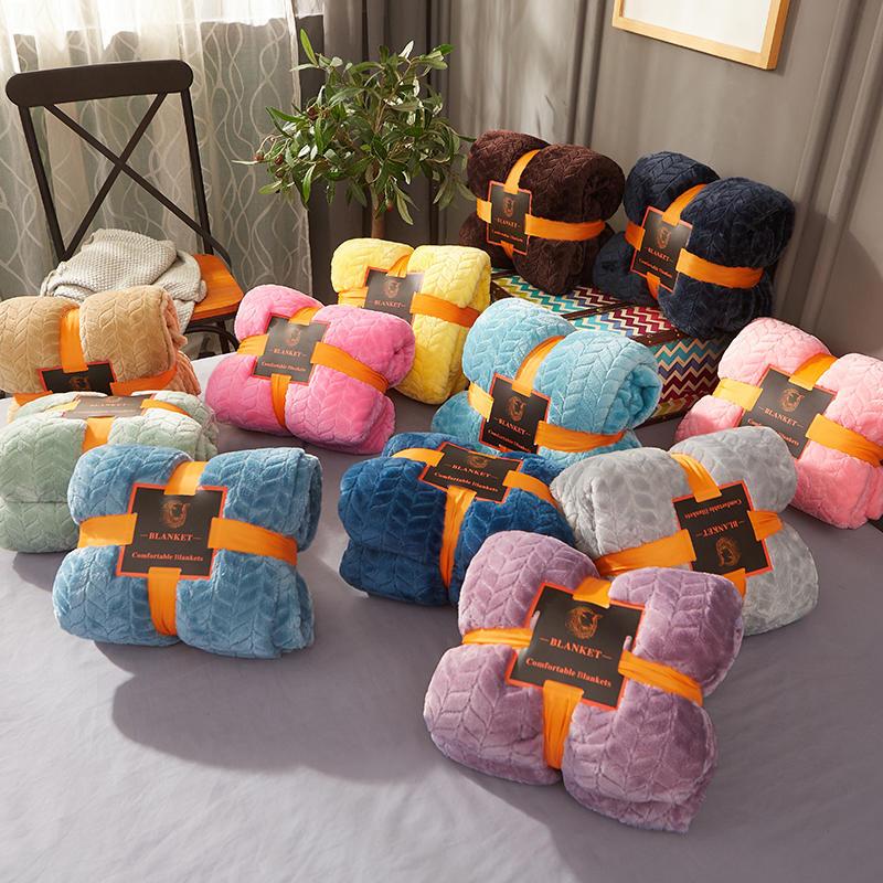 

Bonenjoy Plaid on the Bed Solid Yellow Color Warm Winter Thow Blanket and Bedspreads Coral Flannel Fleece Blankets for Beds