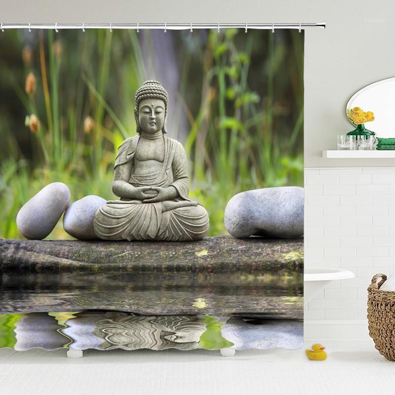 

Chinese Buddha Shower Curtains Waterproof polyester Fabric Bathroom Curtain With Hooks Custom Shower Curtain For Home Decor1