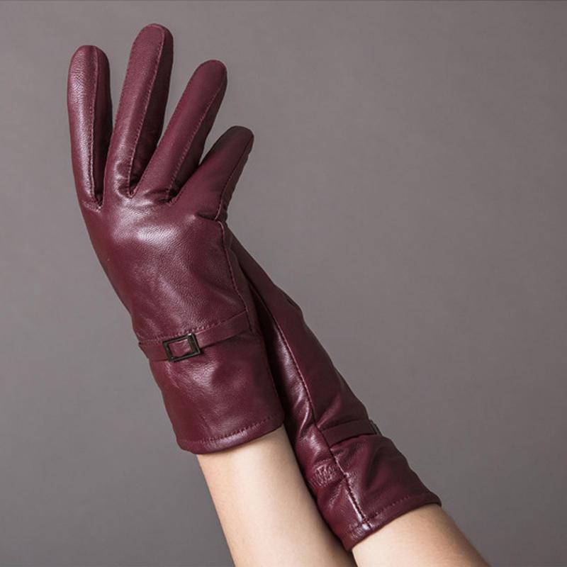 

Five Fingers Gloves Svadilfari Wholesale 2021 Leather Women Spring Fashion Sheepskin Genuine Metal Business Thick Warm