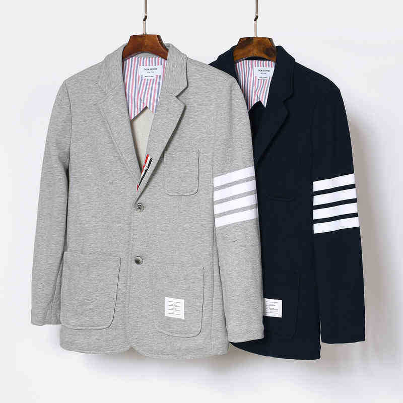 

Correct Version Tb Tom Brown Men's Point Four Bar Suit Collar Casual Coat, Gray