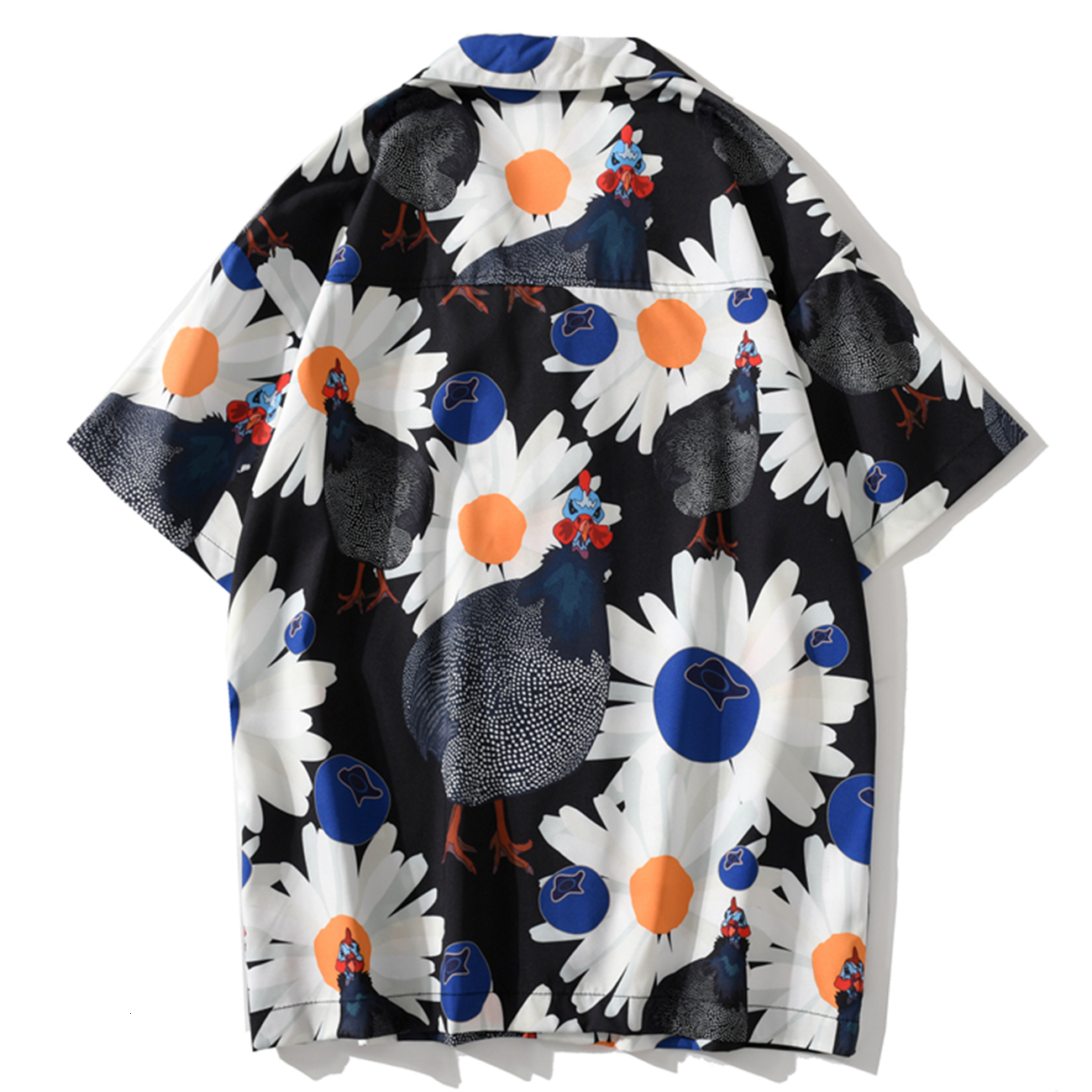 

2021 New Aelfric Eden Hip Hop Shirt Streetwear Men Hawaiian Style Flower Print Tops Summer Beach Shirts Harajuku Short Sleeves Kxxg, Black