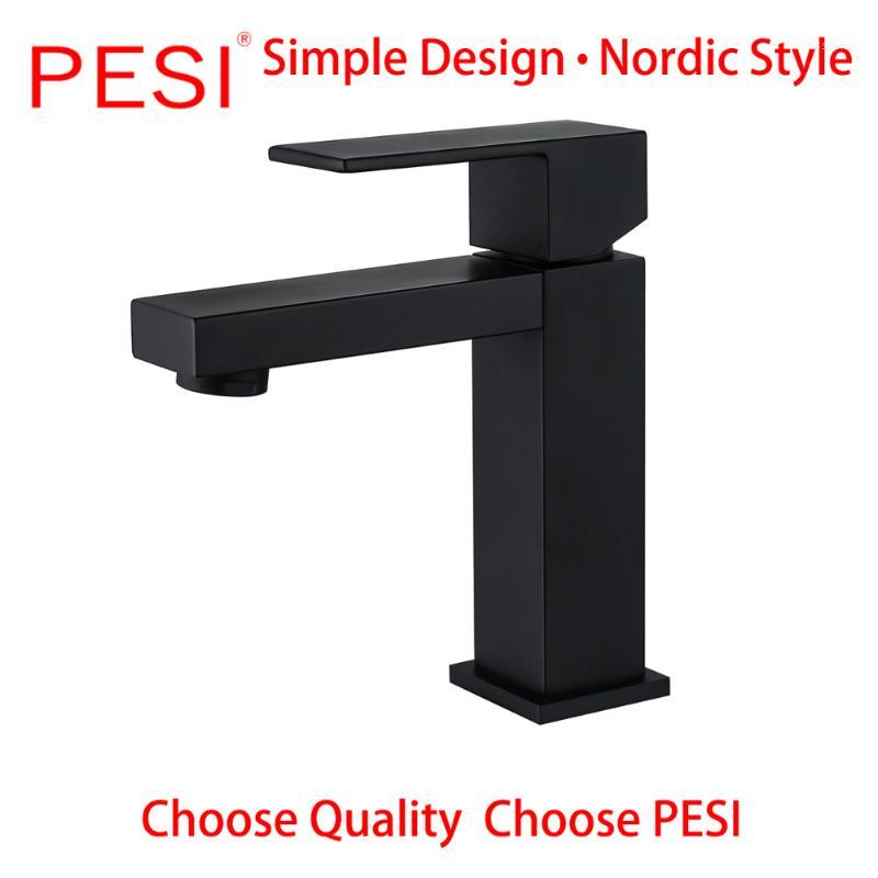 

Wholesale Matte Black Brass Deck Mounted Basin Faucet Single Handle Bathroom Mixer Tap Hot Cold Sink Faucet Rotation Spout1