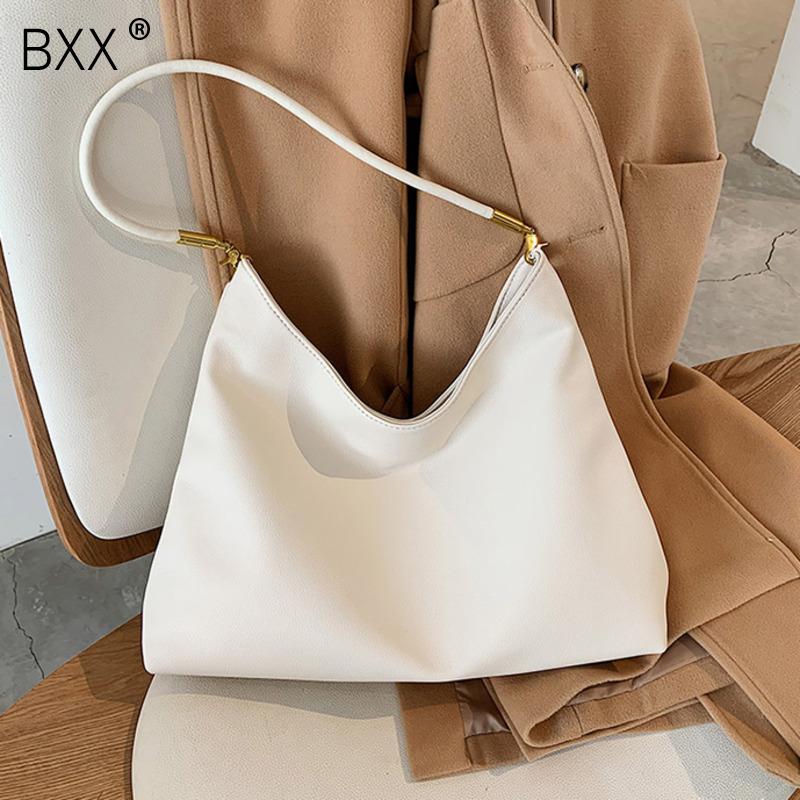 

[BXX] Casual PU Leather Bags For Women 2021 Winter Handbags and Purses Female High Capacity Crossbody Shoulder Bag 8A821, Black