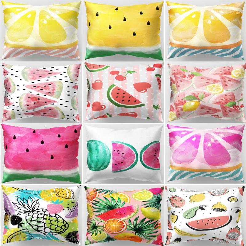 

Fruit Pillow Case Cover Long Decorative Rectangular Pillowcase 50*30 cm Watermelon for Sofa Chair Home Decor Strawberry Banana1, Fruit pillowcase 13