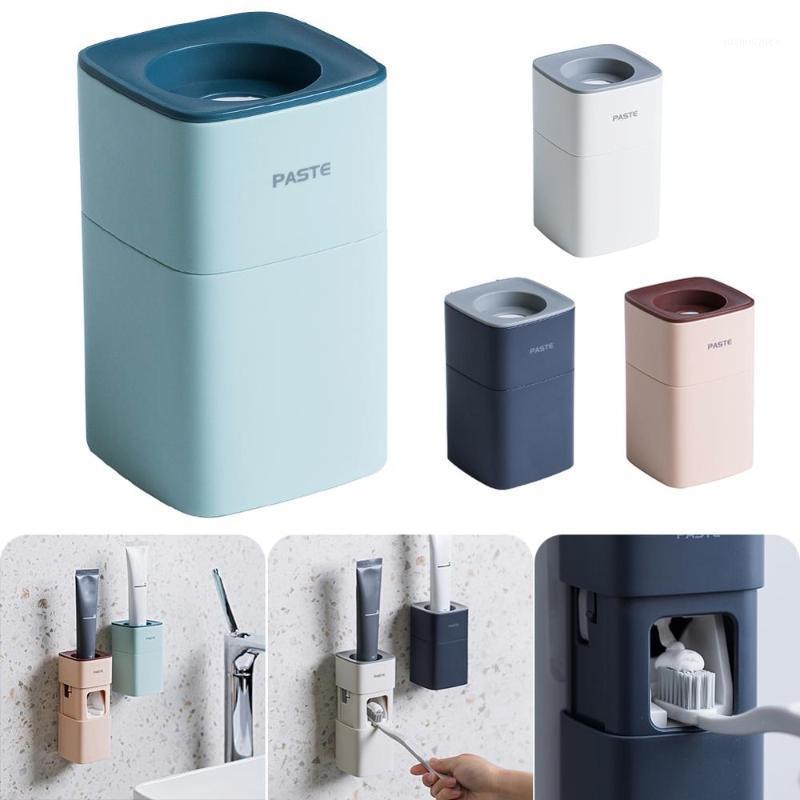 

Automatic Toothpaste Dispenser Dust-proof Toothbrush Holder Wall Mount Stand Bathroom Accessories Set Toothpaste Squeezers Tooth1