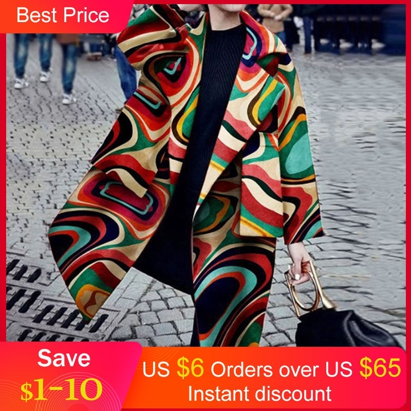 Colorful Overcoat Fashion Women Autumn Wool Blend Winter Long Trench Coat Large Plus Size Female Woolen Jacket Coat Outwear 201030