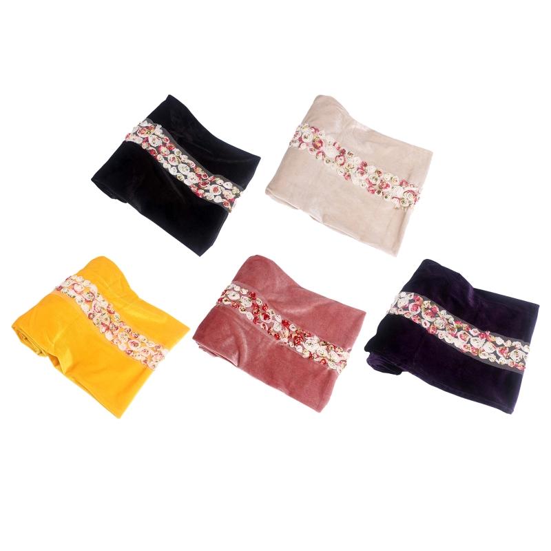 

Women Velvet Hijab Long Scarf Muslim Ethnic Solid Color Shawl Wrap Turban Cap Mesh Floral Patchwork Elegant Head Wrap