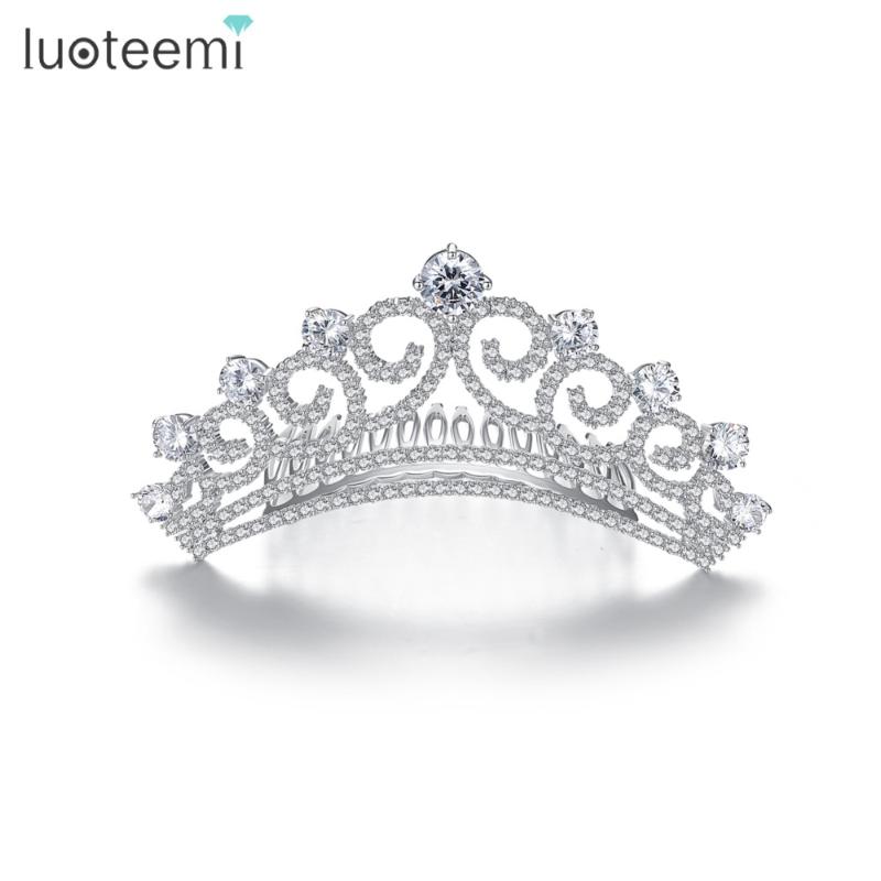 

LUOTEEMI European Vintage Tiaras Bridal Jewelry Quinceanera Zircon Crystal Crowns Pageant Wedding Hair Accessories For Brides