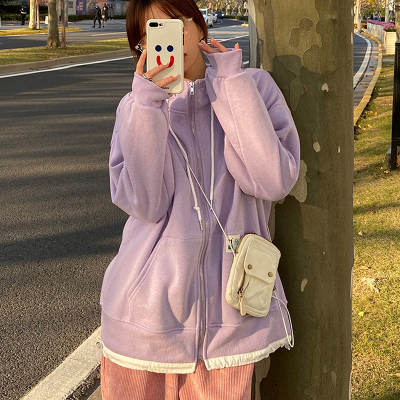 

2021 New 4 colours female fashions hot autumn coats with zipper jacket casual clothing tops women's coat turtlenecks (f4211) HWWV, Navy blue