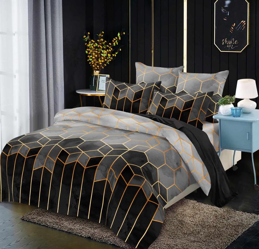 

Luxury Duvet Cover Set /3pcs Full/Queen/King Size Bedclothes Bedding Sets Luxury Home Hotel Use(no filling no sheet, Gray
