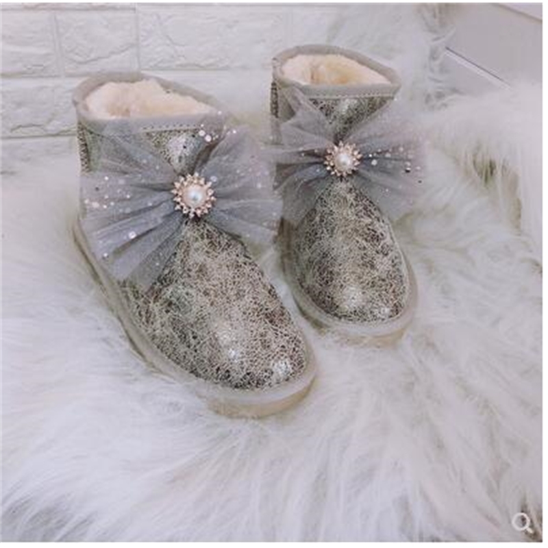 

2020 Snowboots Tube Fairy Lasso Beautiful Student Thick Non-slip Boots W07u, Black