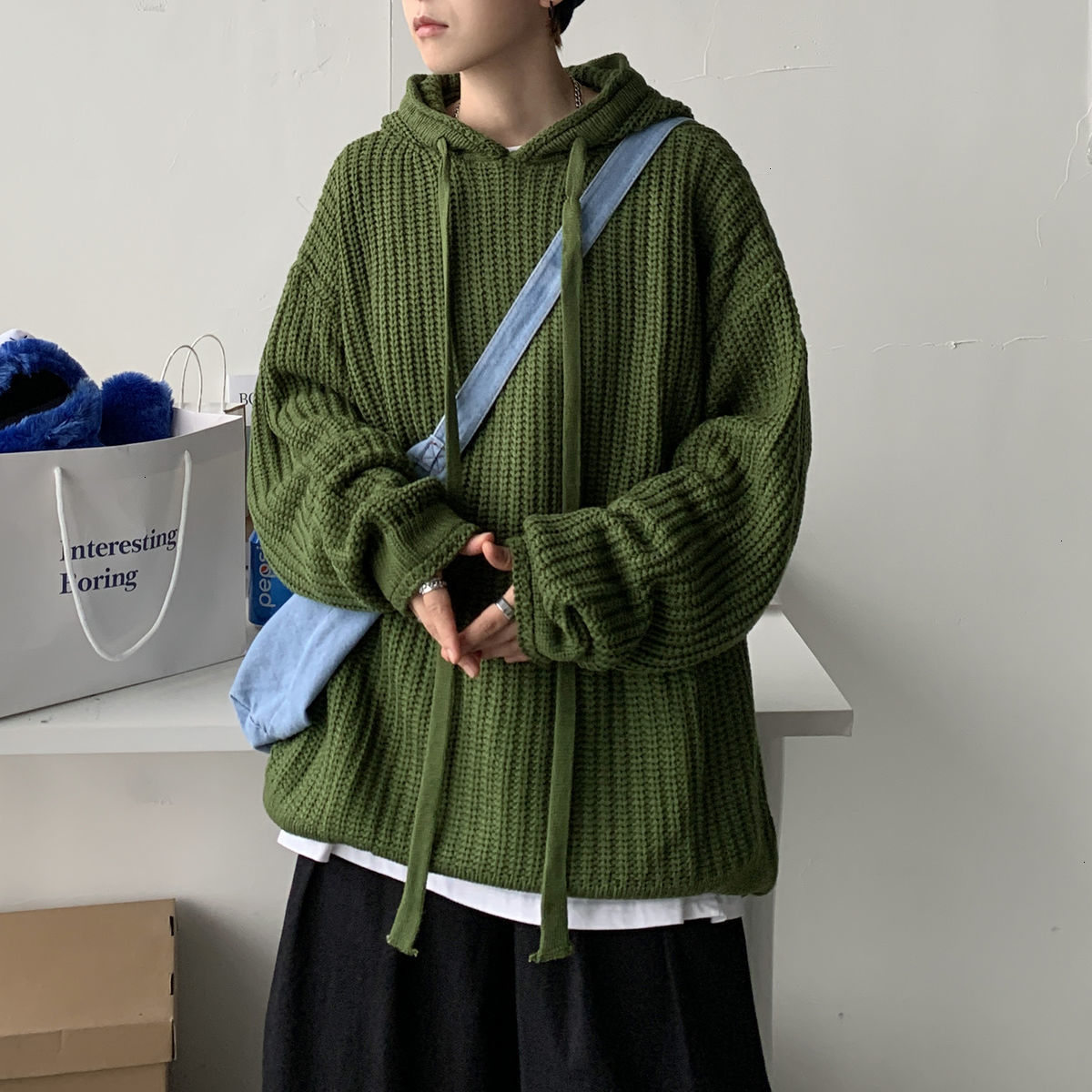 

2021 New Privathinker Men's Warm Hooded Woman Solid Color Casual Korean Streetwear Man Pullovers Sweater Fashion Clothing 0FDZ, Coffee