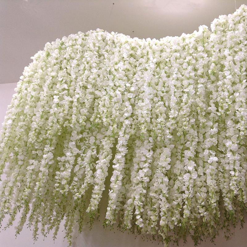

180 cm Long Elegant White Artificial Wisteria Silk Flower Vine For Home Party Wedding Garden Floral Decoration
