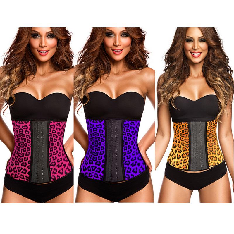

Women Leopard Pattern Body Shaping Clothes Underbust Sexy Corset and Waist Cincher Bustiers Body Shaper Belt Lingerie Corselet, Purple leopard print