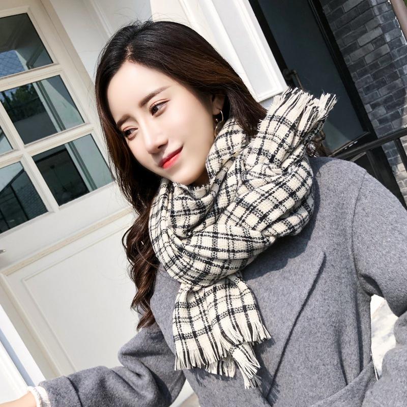 

2020 scarf 180×70CM autumn and winter imitation cashmere scarf plaid shawl simple fashion wild long warm thick C7