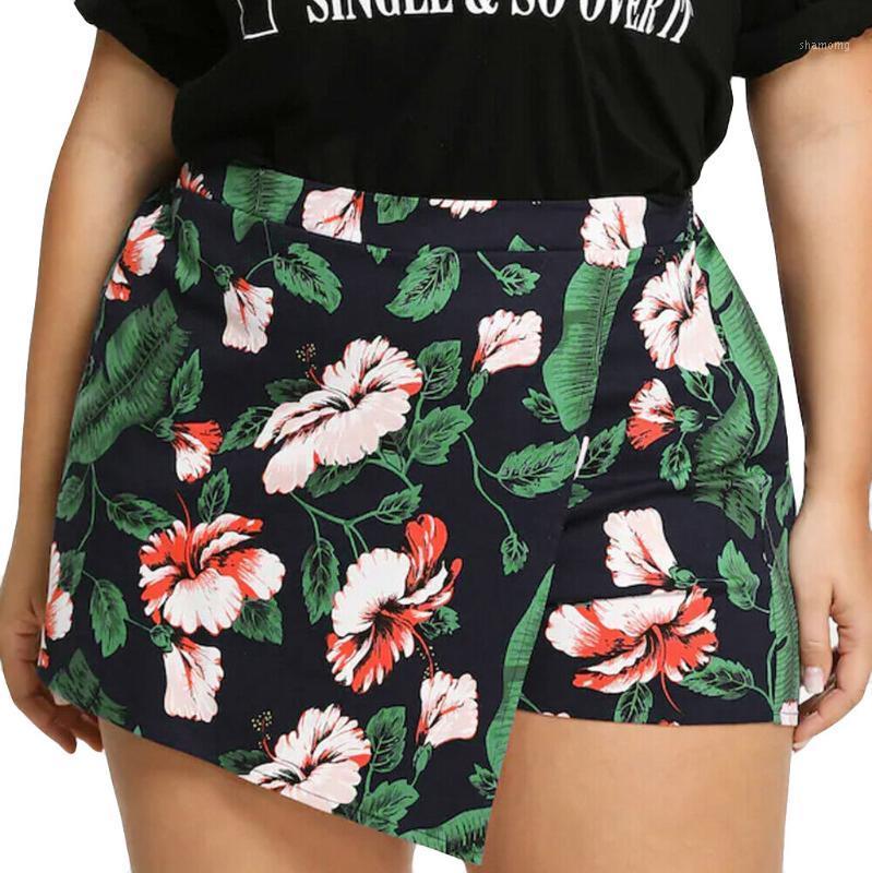 

Plus Size Women Floral Hot Pants Summer Shorts High Waist Beach Sports Pants1, Black