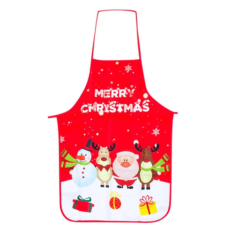 

Santa Claus Printed Christmas Apron Cute Cartton Christmas apron washable Kitchen bar Aprons restaurant waiter decoration