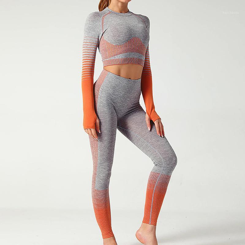 

Women Yoga Sets Gym Fitness Athletic 2 Pcs Sports Suits Set Pants Leggings Sportswear Leggings Seamless Sports Shirts1