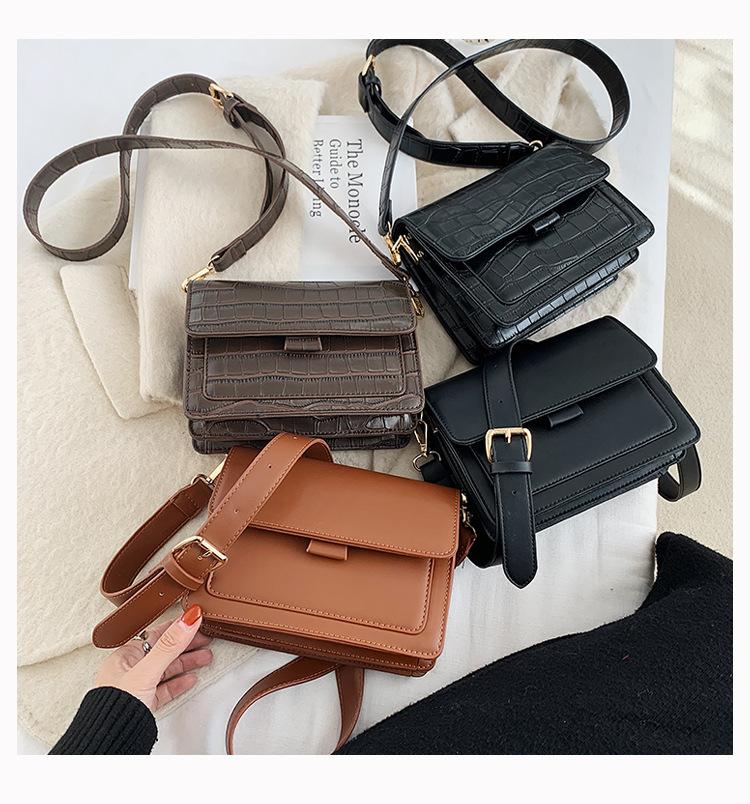 

OLUOLIN Women Vintage Female Pu Leather Shoulder Messenger Bags Designer Luxury Handbag Crocodile Pattern Casual Crossbody Bags, Coffee