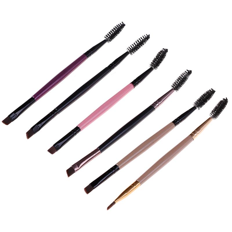 

1 Pcs Double Head Brush Eyelash Eyebrow Brush Eyelash Eyebrow Cosmetics Beauty Tools Professional Beveled Spiral