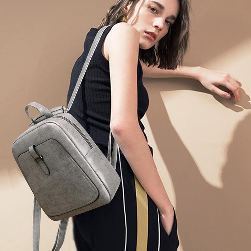 

Retro Women Backpack School Bags For Teenager Girls Leather School Backpack For Women Large Capacity Mochila Shoulder Bag, Black